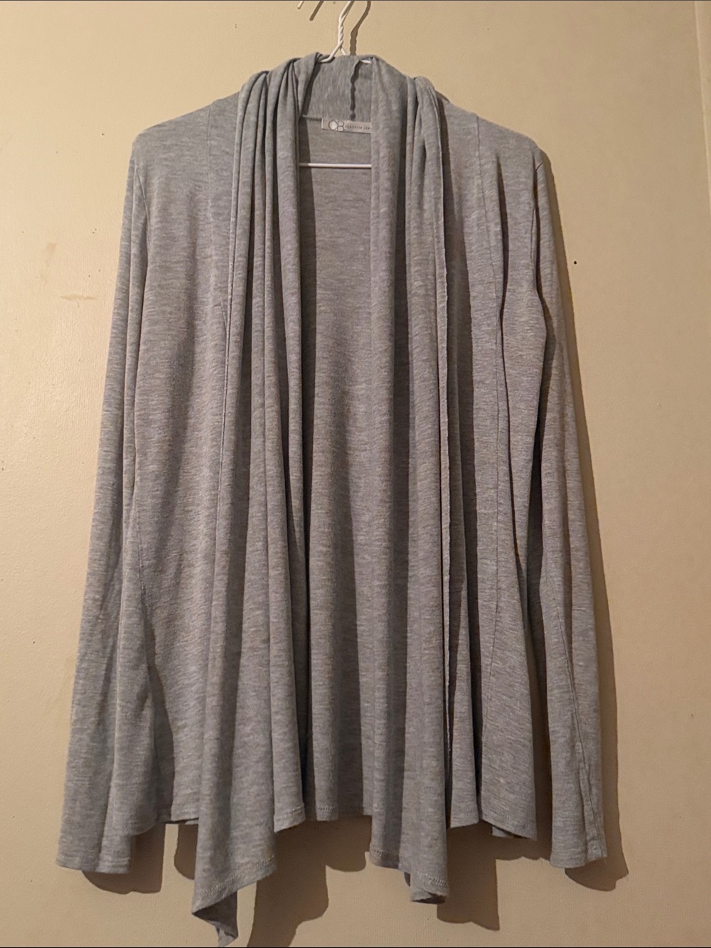 Charlotte Russe Heather Gray Draped Open-Front Cardigan